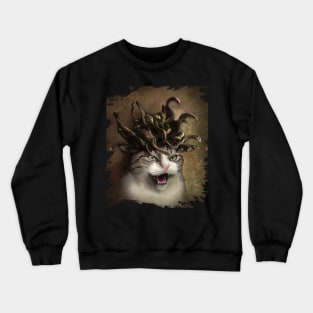 Evil Catdusa Medusa Cat Crewneck Sweatshirt